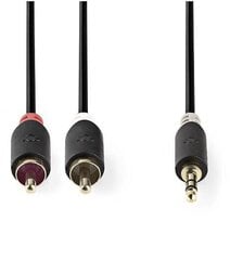 Провод Nedis Audio 3.5 мм -> 2x RCA, 2 м, черный цена и информация | Кабели и провода | hansapost.ee