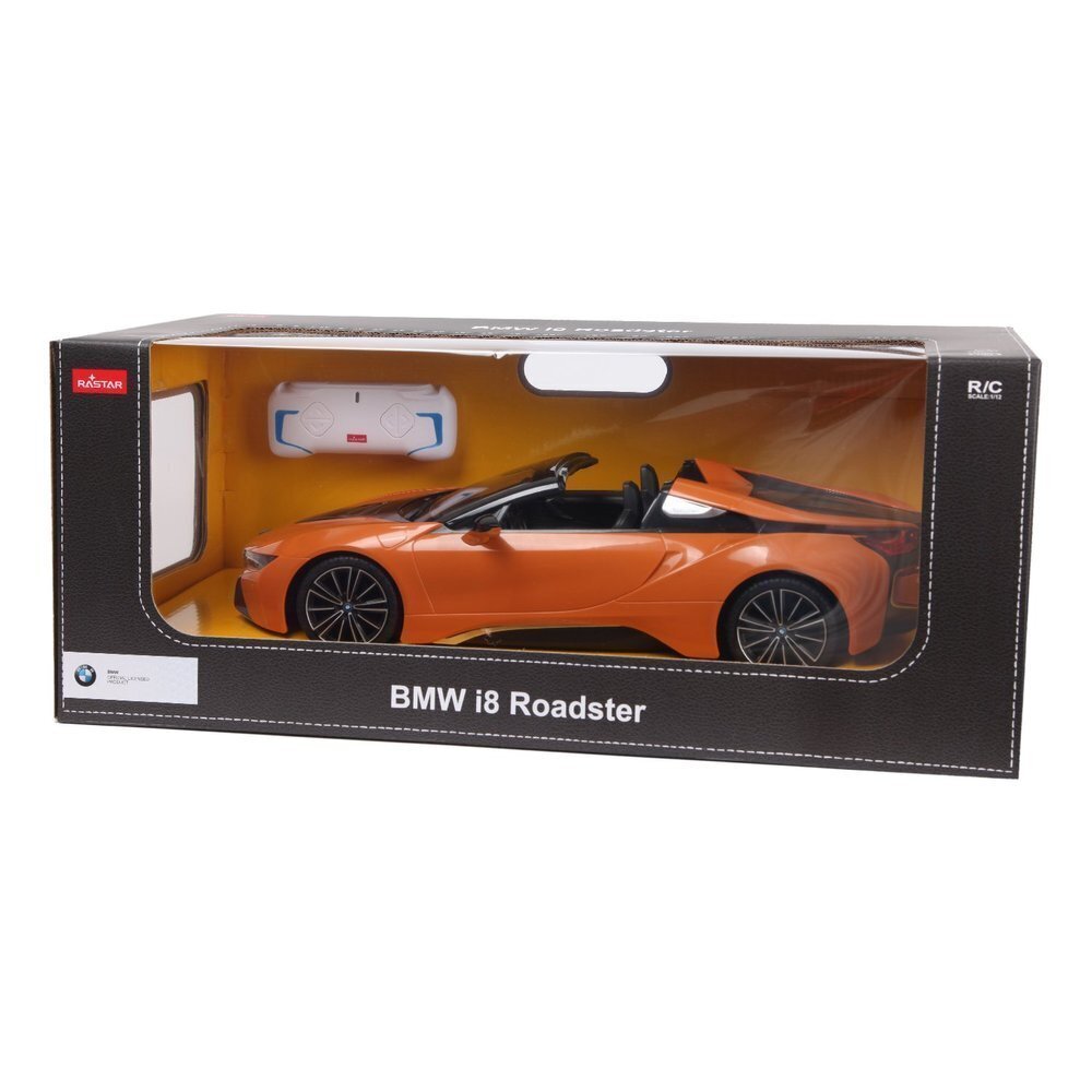 Auto BMWi8 Roadster Rastar kaugjuhtimispuldiga 1:12, oranž hind ja info | Mänguasjad poistele | hansapost.ee