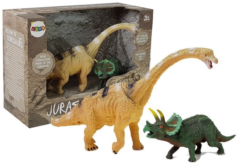 Dinosauruste komplekt Brachiosaurus ja Triceratops цена и информация | Mänguasjad poistele | hansapost.ee
