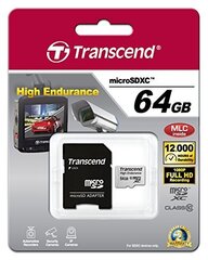 Mälukaart Transcend 64GB microSDXC 10 klass + SD adapter hind ja info | Fotoaparaatide mälukaardid | hansapost.ee