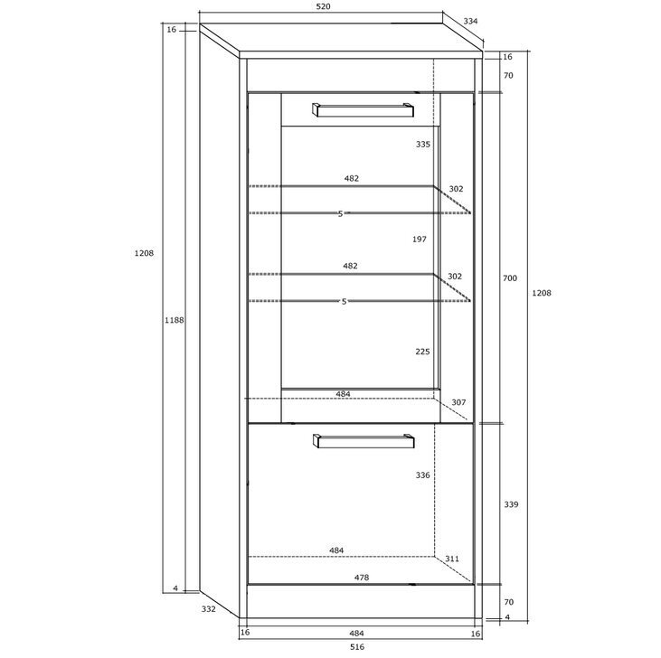 Riiul Maximus N1DW, tamm/valge hind ja info | Riiulid | hansapost.ee