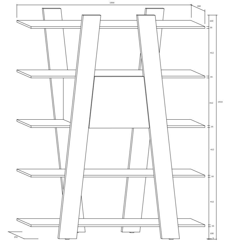 Riiul Via 150-2D, tumepruun цена и информация | Riiulid | hansapost.ee