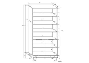 Riiul Sven 2D, must/valge hind ja info | Riiulid | hansapost.ee