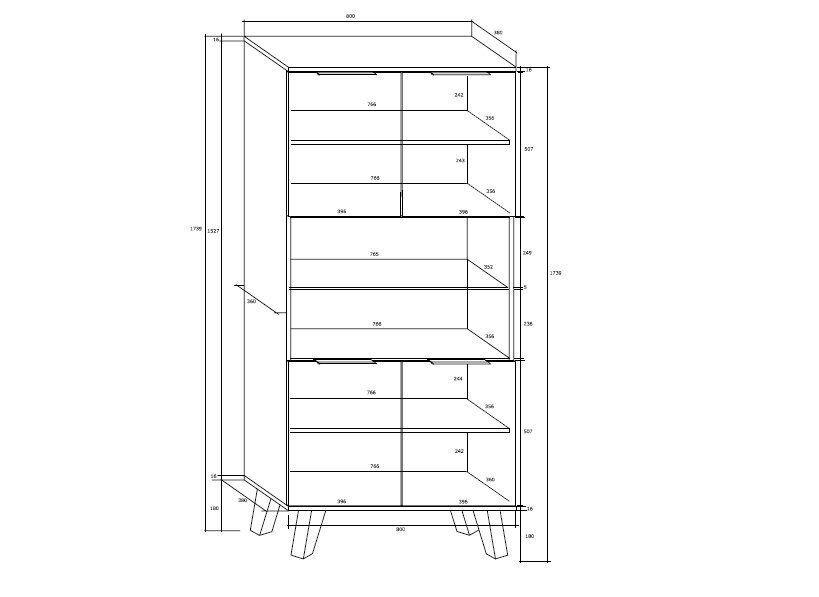 Riiul Sven 4D, must/valge hind ja info | Riiulid | hansapost.ee