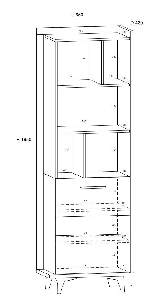 Riiul Meblocross Box 06 1D, helepruun/valge hind ja info | Riiulid | hansapost.ee