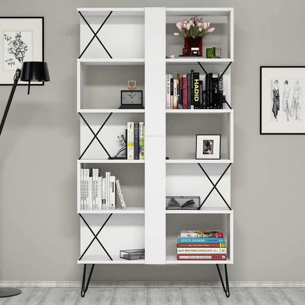 Eraldiseisev riiul Kalune Design Extra, valge/must hind ja info | Riiulid | hansapost.ee