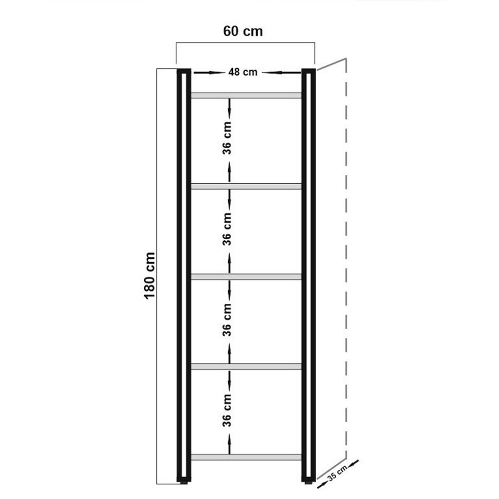 Eraldiseisev riiul Kalune Design Cosmo Penta, pruun/must цена и информация | Riiulid | hansapost.ee