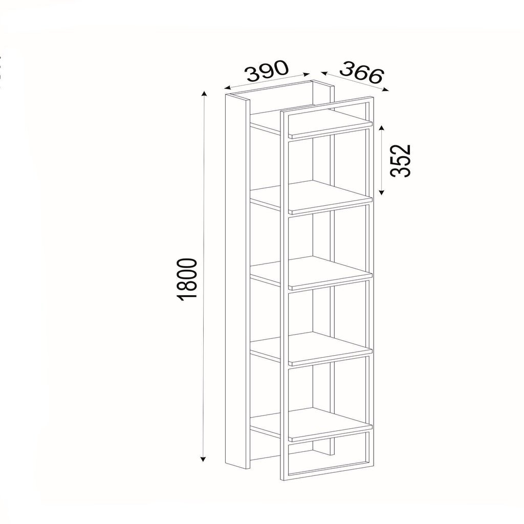 Eraldiseisev riiul Kalune Design Kelvin, pruun/must цена и информация | Riiulid | hansapost.ee