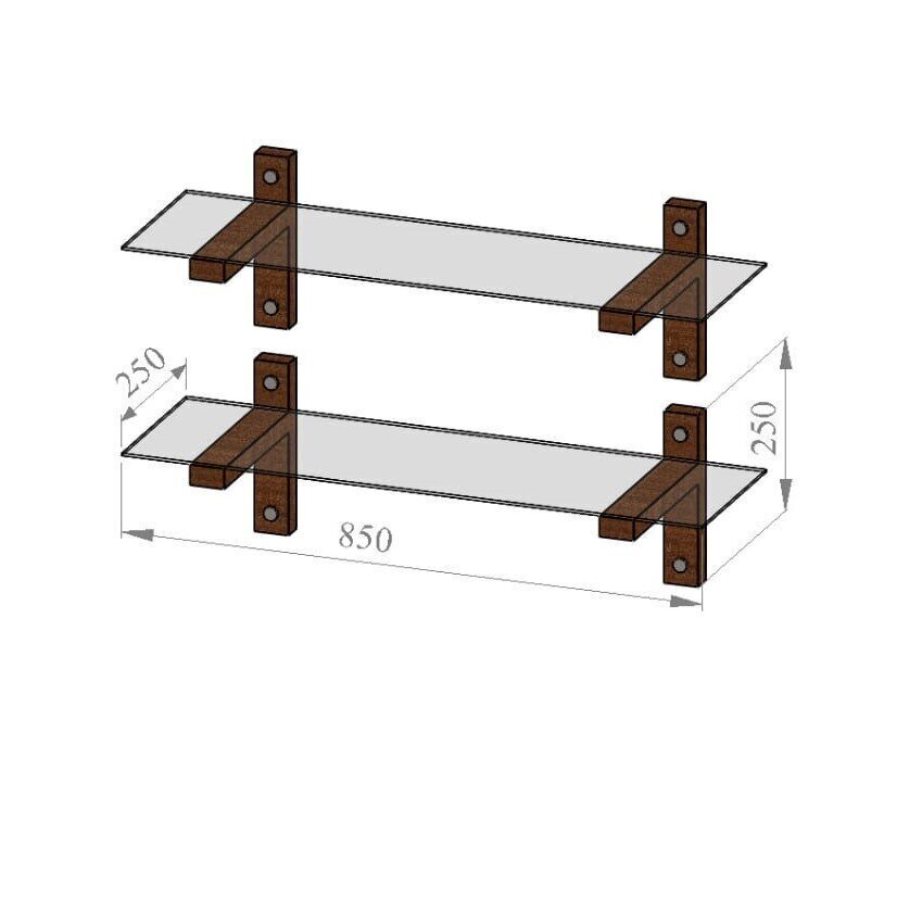 2 riiuli komplekt Kalune Design R202, pruun/hall цена и информация | Riiulid | hansapost.ee