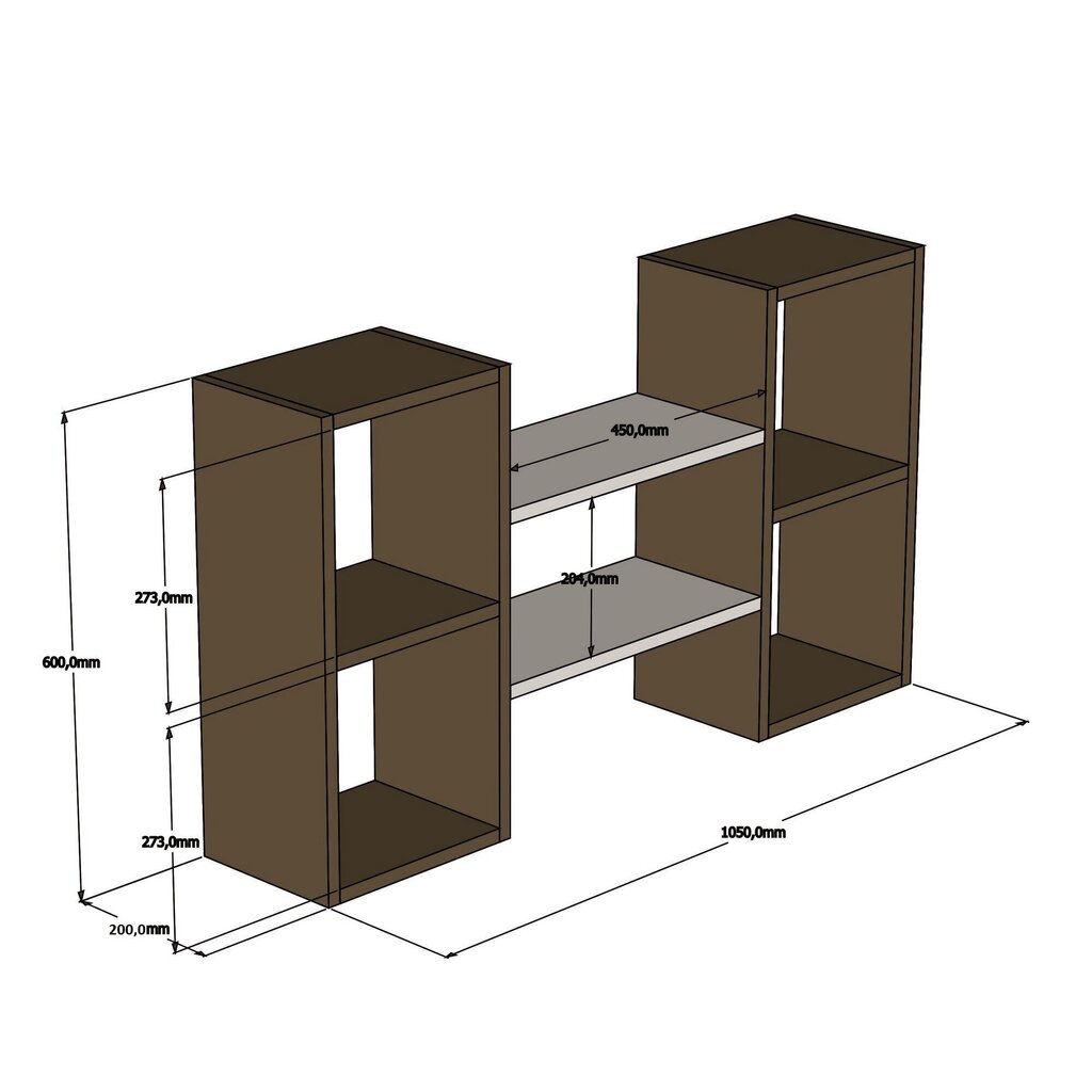 Seinariiul Kalune Design Bambi, valge/pruun hind ja info | Riiulid | hansapost.ee