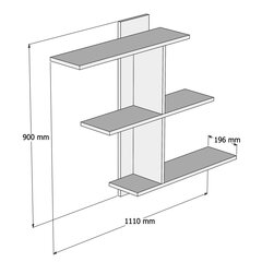 Seinariiul Kalune Design Bahro, pruun/hall цена и информация | Полки | hansapost.ee