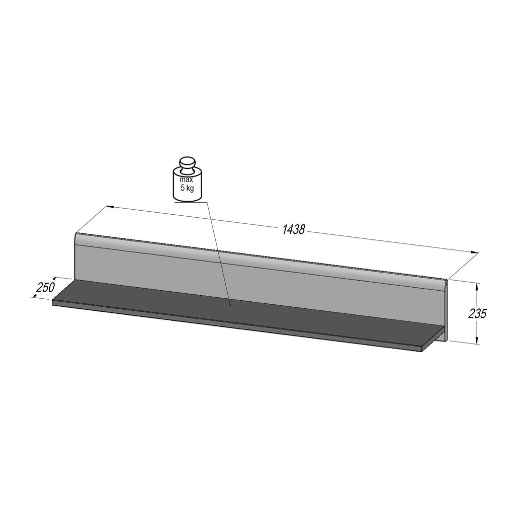 Riiul Forte Tiziano TZB01, pruun hind ja info | Riiulid | hansapost.ee