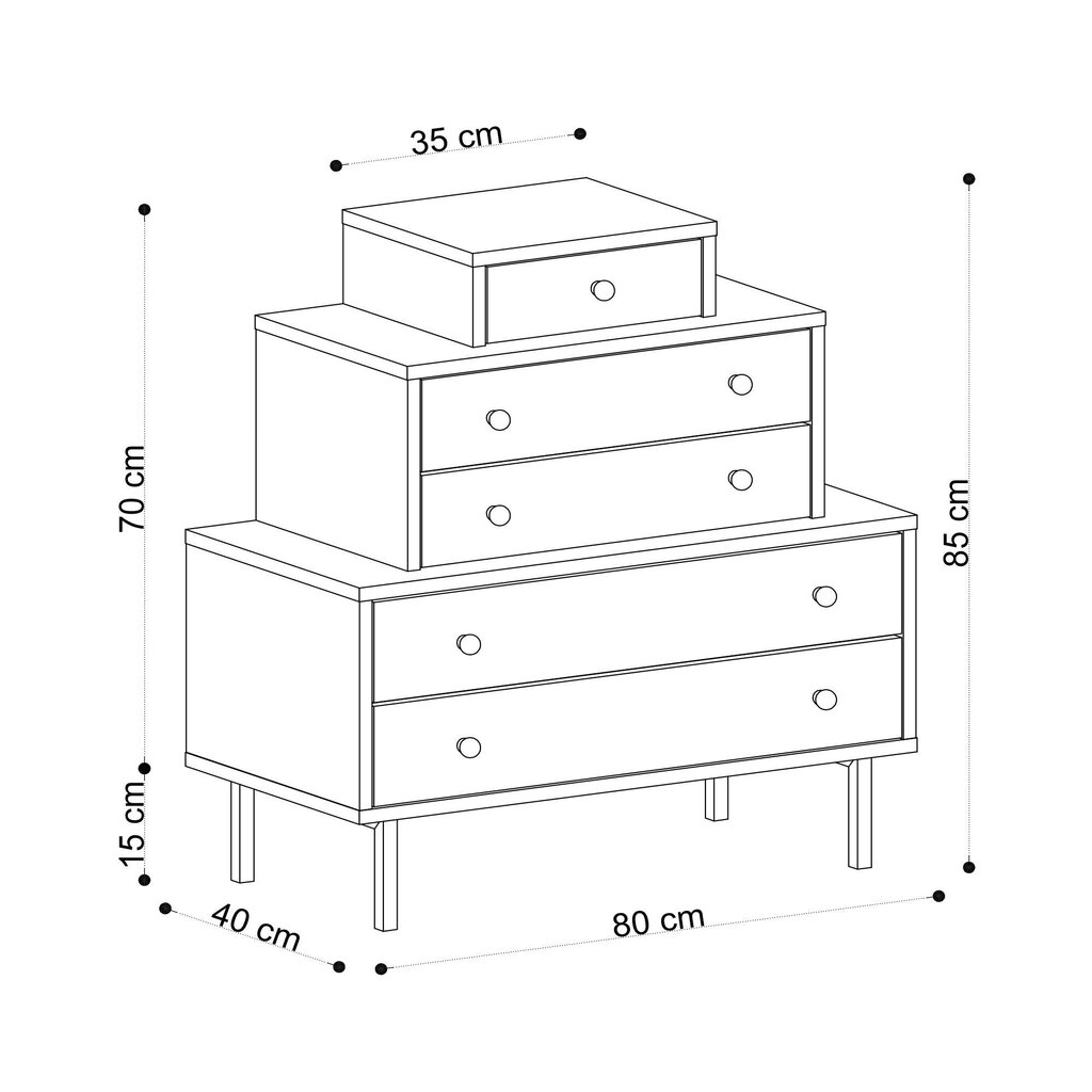 Kummut Kalune Design Dresser 793, pruun цена и информация | Kummutid | hansapost.ee