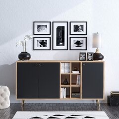 Kummut Kalune Design Veit, must / pruun цена и информация | Комоды | hansapost.ee