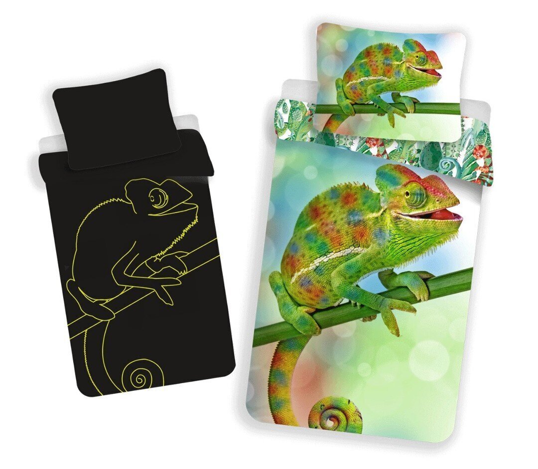 Voodipesukomplekt Chameleon with glowing effect, 140 x 200 cm + padjapüür 70 x 90 cm цена и информация | Laste voodipesu | hansapost.ee
