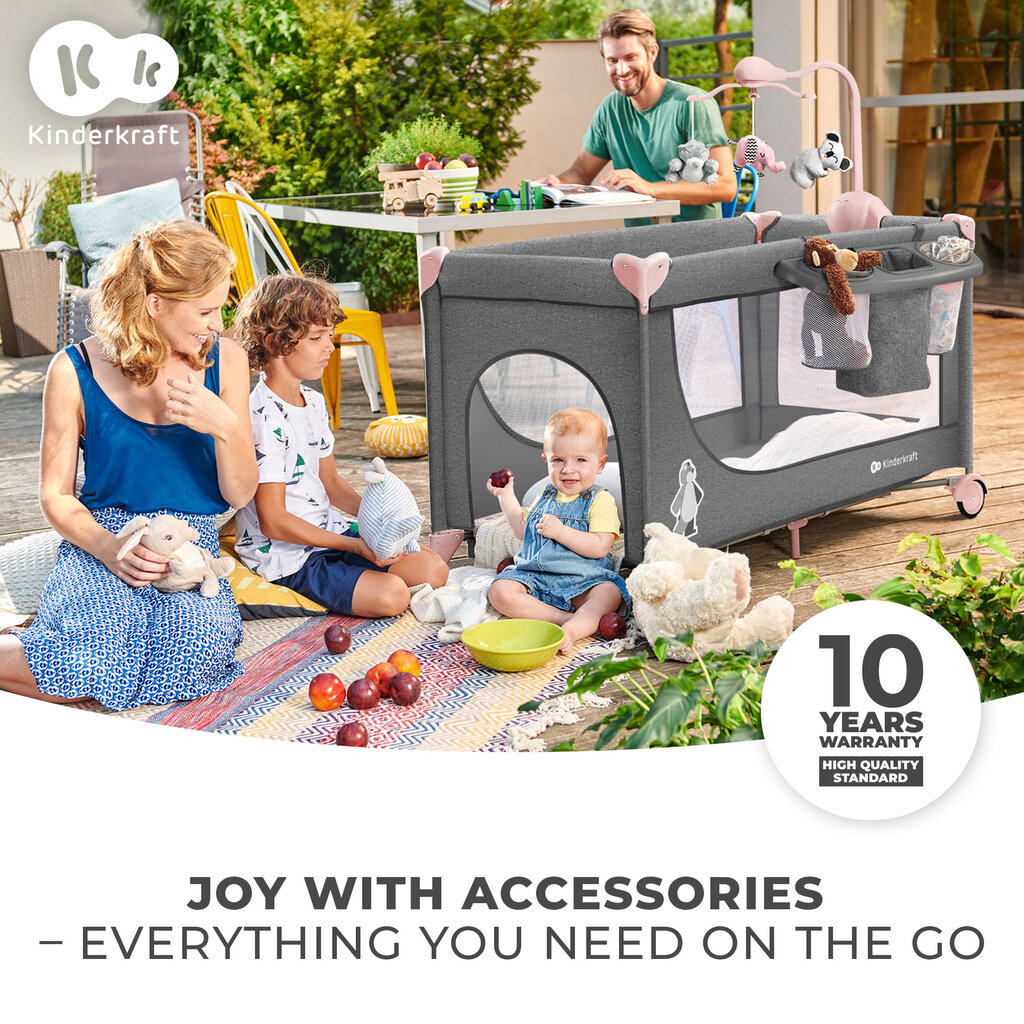 Reisivoodi koos aksessuaaridega Kinderkraft Joy, blue hind ja info | Reisivoodid | hansapost.ee