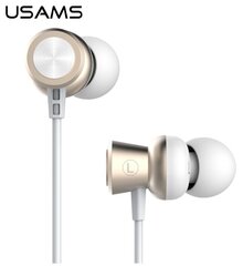 Usams EP-12 Универсальные In-Ear Аудио и Звонков Наушники 3.5mm с Микрофоном и Пультом Белый цена и информация | Наушники | hansapost.ee