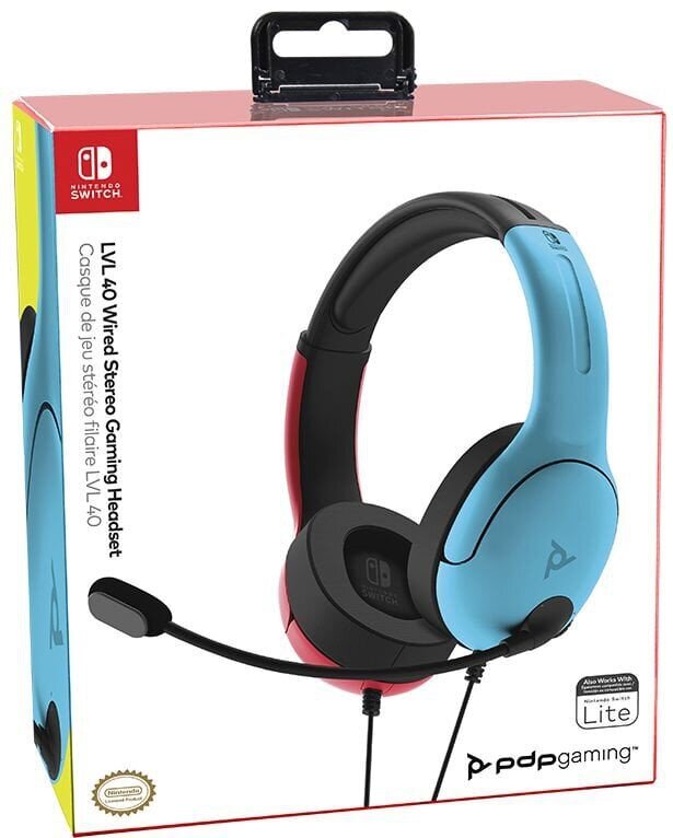 Juhtmega mänguri kõrvaklapid PDP LVL40 - Blue/Red (Switch) цена и информация | Kõrvaklapid | hansapost.ee