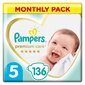 Mähkmed Pampers Premium Monthly Pack 5 suurus 11-16 kg, 136 tk hind ja info | Mähkmed, riidest mähkmed | hansapost.ee