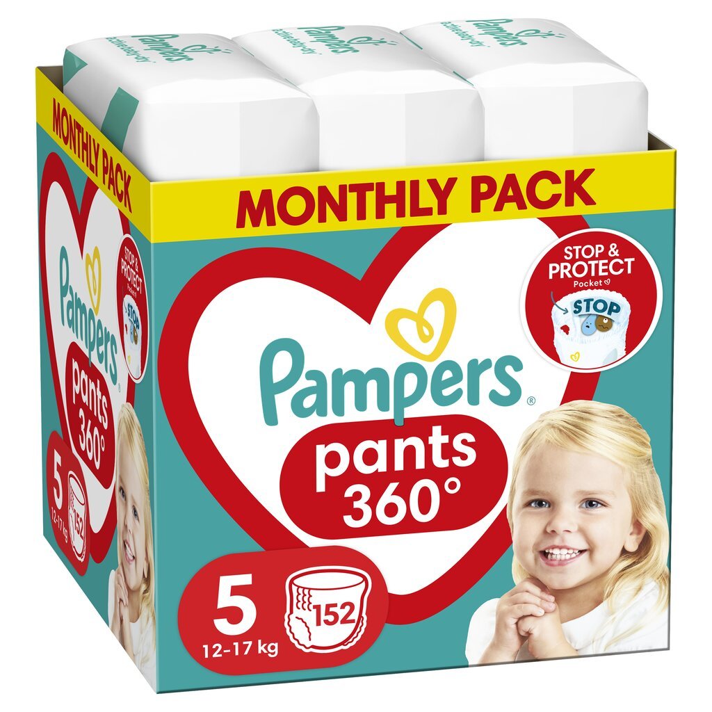 Mähkmed-püksid Pampers Pants Monthly Pack, suurus 5 12-17 kg, 152 tk. цена и информация | Mähkmed, riidest mähkmed | hansapost.ee