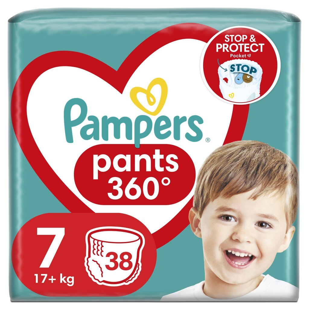 Mähkmed-aluspüksid Pampers Pants, suurus 7, 38 tk, 17+kg hind ja info | Mähkmed, riidest mähkmed | hansapost.ee