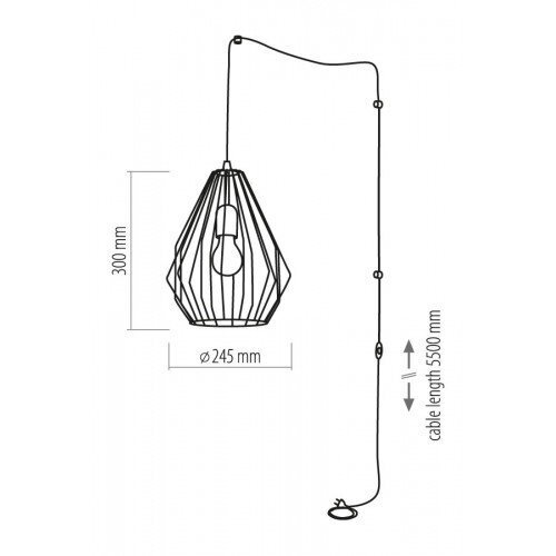 Rippvalgusti juhtmega TK Lighting Brylant Black 2287 цена и информация | Rippvalgustid | hansapost.ee