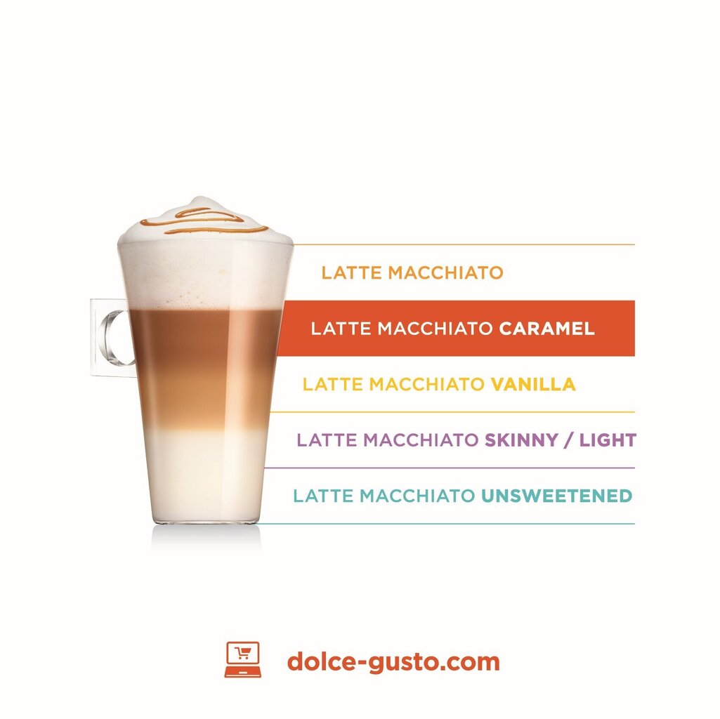 Kohvikapslid Nescafe Dolce Gusto Latte Macchiato Caramel, 16 tk hind ja info | Kohv ja kakao | hansapost.ee