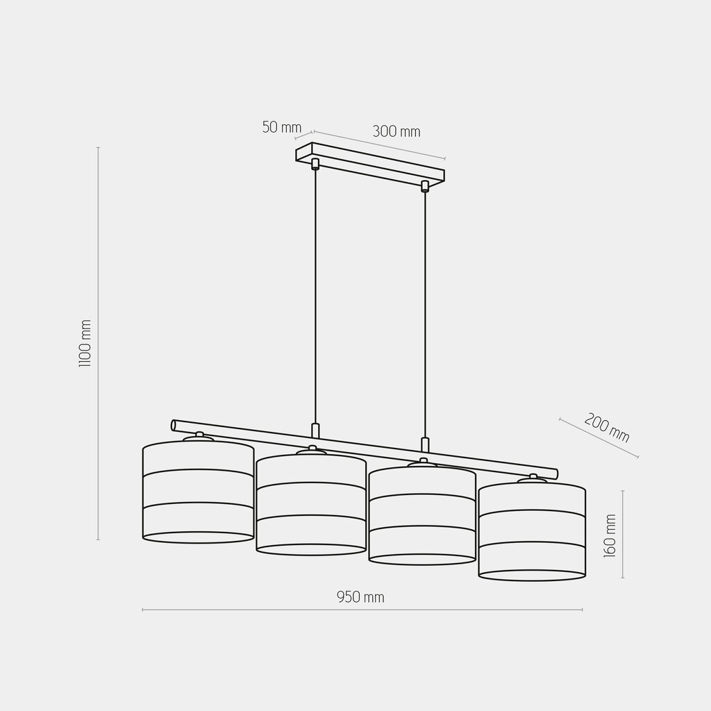 TK Lighting rippvalgusti Tago Black 3213 цена и информация | Rippvalgustid | hansapost.ee