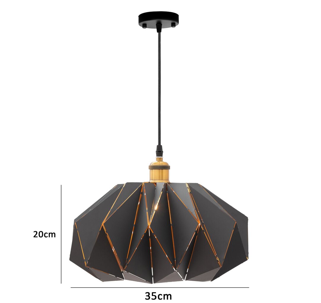Rippvalgusti Origami, 35 cm, Black цена и информация | Rippvalgustid | hansapost.ee