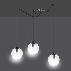 Emibig подвесной светильник Gigi 3 Black/Transparent цена и информация | Потолочный светильник, 38 x 38 x 24 см | hansapost.ee