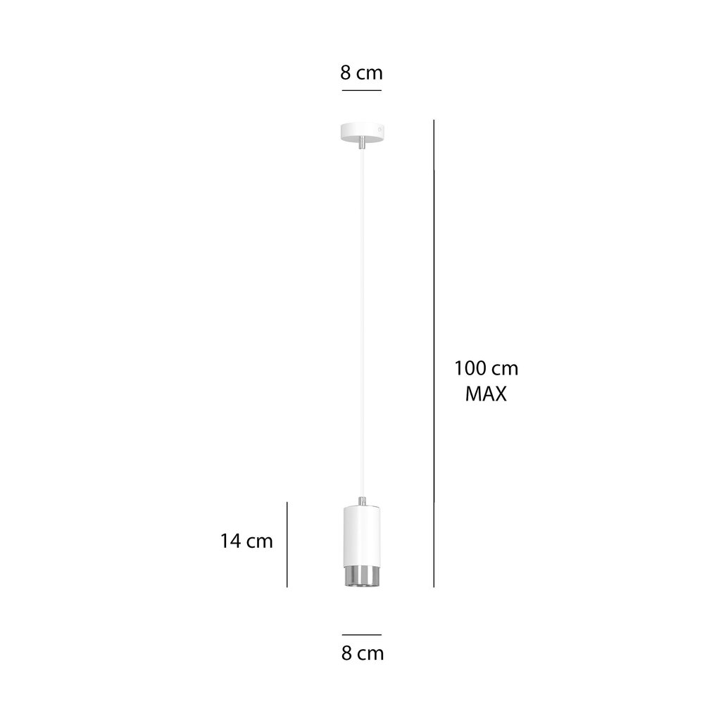Emibig lamp Fumiko 1 White Chrome hind ja info | Rippvalgustid | hansapost.ee