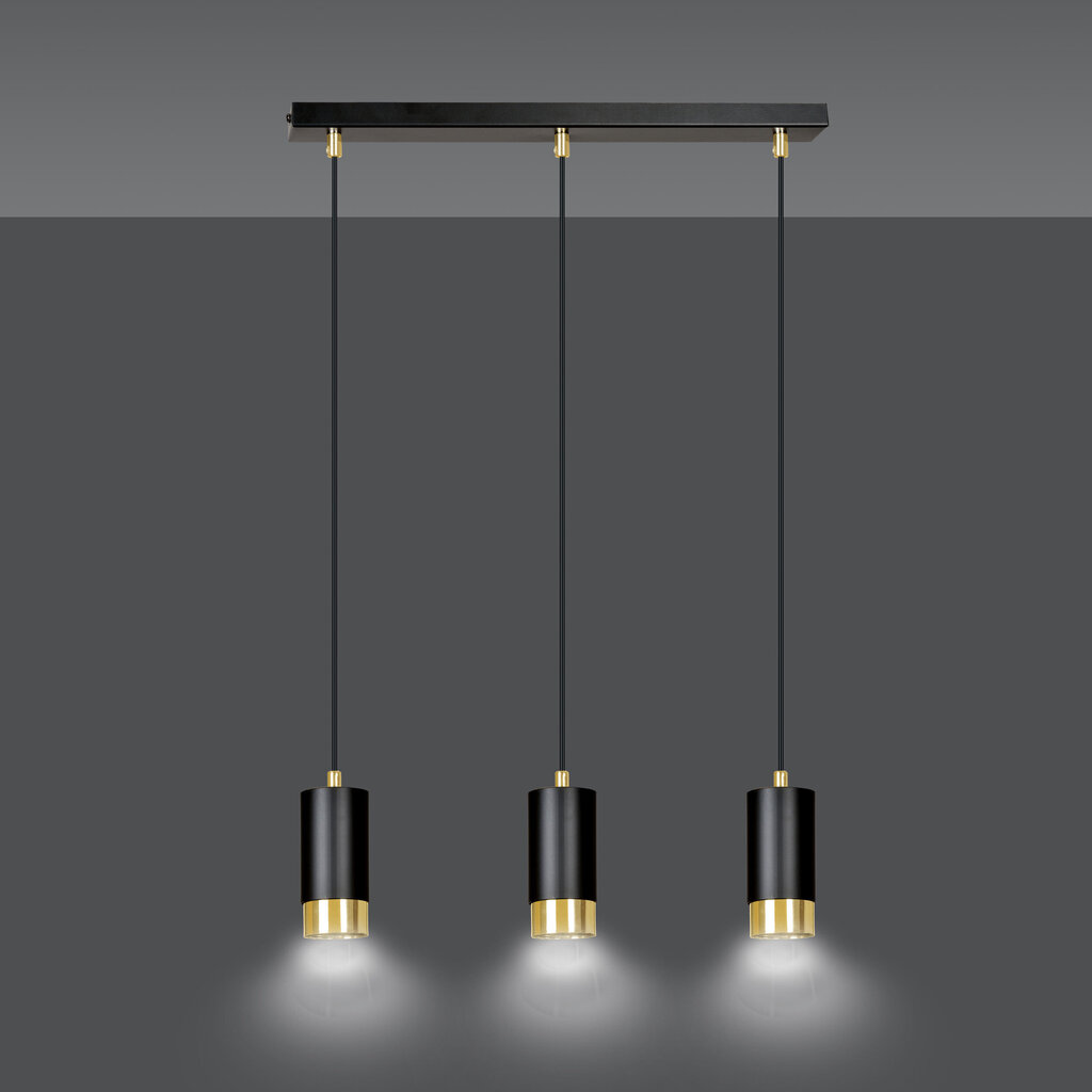 Emibig lamp Fumiko 3 Black Gold hind ja info | Rippvalgustid | hansapost.ee