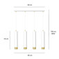 Emibig rippvalgusti Kibo 4 White/Gold hind ja info | Rippvalgustid | hansapost.ee