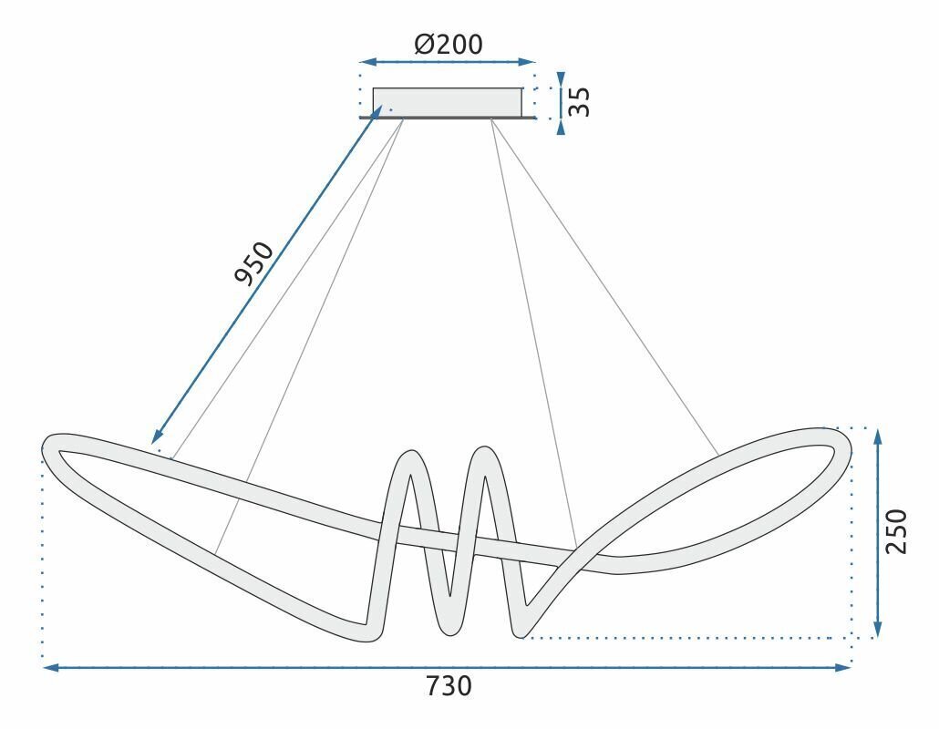 LED rippvalgusti puldiga Swirl, Chrome цена и информация | Rippvalgustid | hansapost.ee