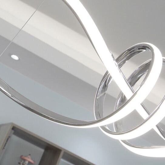 LED rippvalgusti puldiga Swirl, Chrome цена и информация | Rippvalgustid | hansapost.ee