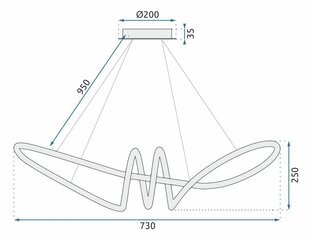 LED rippvalgusti puldiga Swirl, Gold цена и информация | Люстры | hansapost.ee