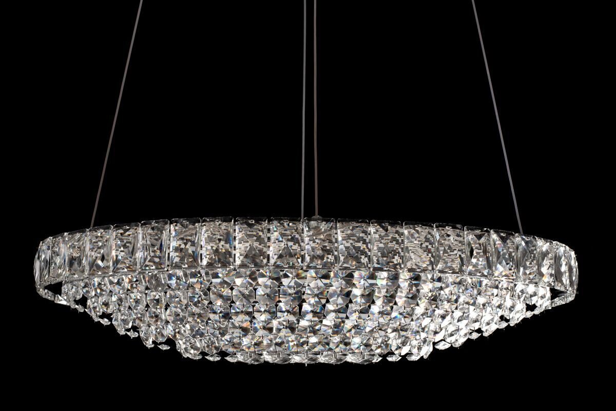 LED rippvalgusti puldiga Crystal Oval hind ja info | Rippvalgustid | hansapost.ee