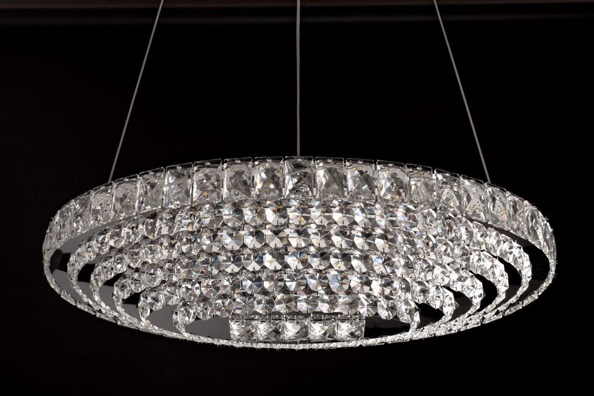 LED rippvalgusti puldiga Crystal Oval hind ja info | Rippvalgustid | hansapost.ee