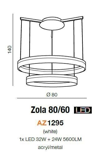 Laelamp Azzardo Zola 80/60 AZ1295 цена и информация | Rippvalgustid | hansapost.ee