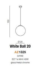 Azzardo светильник White Ball 20 AZ1325 цена и информация | Потолочный светильник, 38 x 38 x 24 см | hansapost.ee