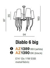 Laelamp Azzardo Diablo 6 Big AZ1389 hind ja info | Rippvalgustid | hansapost.ee