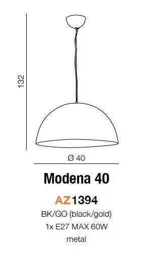 Rippvalgusti Azzardo Modena 40 AZ1394 цена и информация | Rippvalgustid | hansapost.ee