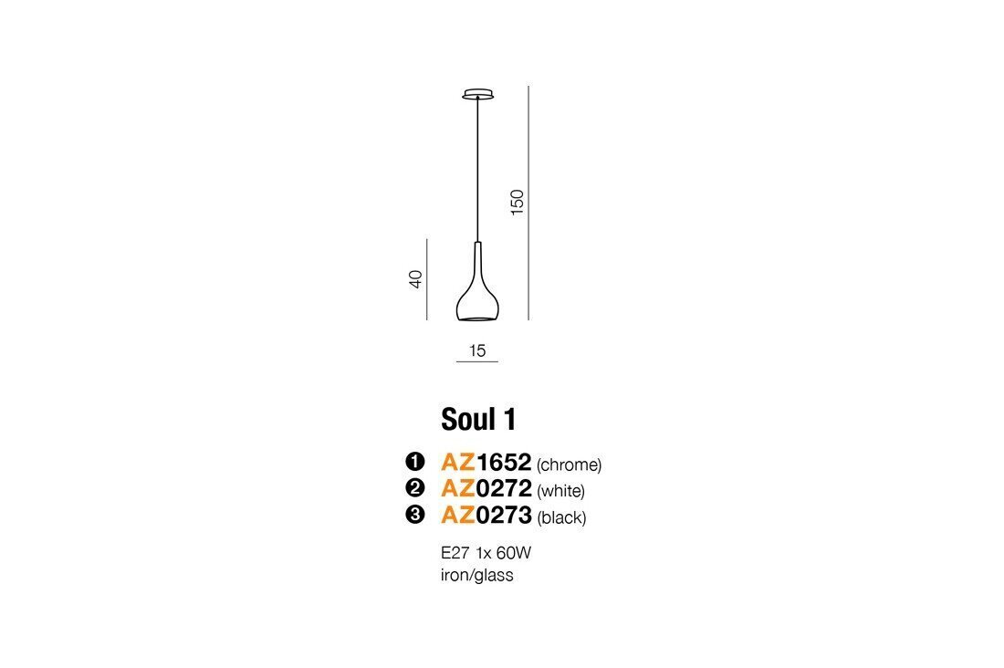 Rippvalgusti Azzardo AZ1652 Soul 1 цена и информация | Rippvalgustid | hansapost.ee