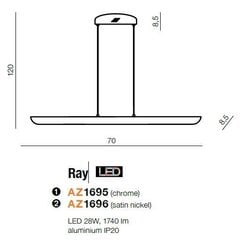 Rippvalgusti Azzardo AZ1695 Ray hind ja info | Rippvalgustid | hansapost.ee