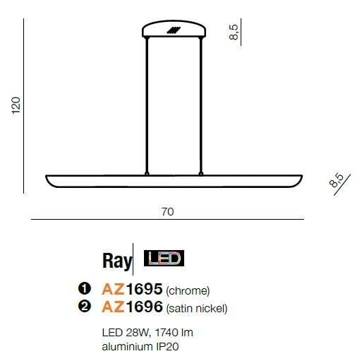 Rippvalgusti Azzardo AZ1696 Ray hind ja info | Rippvalgustid | hansapost.ee