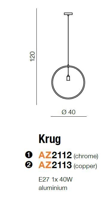 Azzardo rippvalgusti Krug AZ2112 цена и информация | Rippvalgustid | hansapost.ee