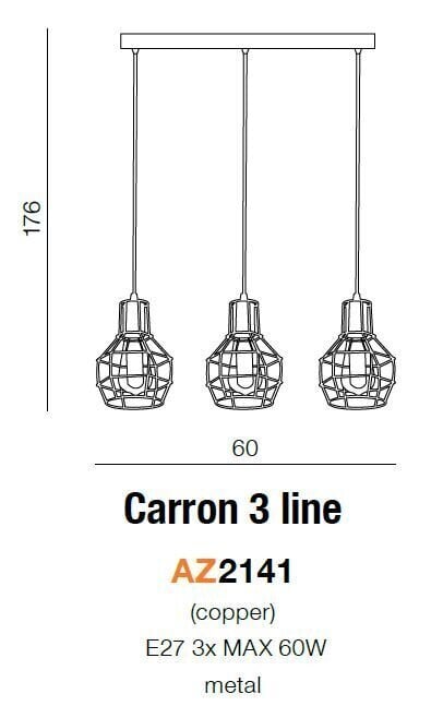 Azzardo rippvalgusti Carron 3 AZ2141 hind ja info | Rippvalgustid | hansapost.ee