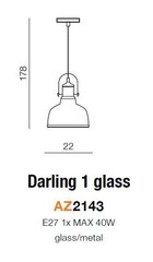 Azzardo rippvalgusti Darling 1 AZ2143 hind ja info | Rippvalgustid | hansapost.ee