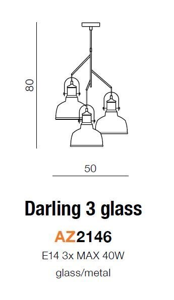 Azzardo rippvalgusti Darling 3 AZ2146 hind ja info | Rippvalgustid | hansapost.ee