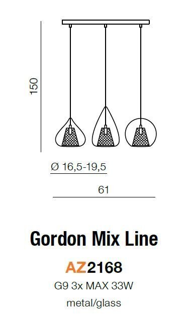 Azzardo rippvalgusti Gordon AZ2168 hind ja info | Rippvalgustid | hansapost.ee